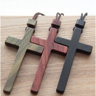 Sandalwood Ebony Necklace Cross Solid Wood Necklace Large Pendant for Men and Women JDJ Handicrafts 