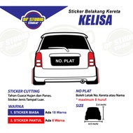 Sticker Belakang Kereta Perodua Kelisa, 1 Pcs, Boleh Tukar Warna Dan No. Plate