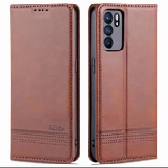 casing oppo reno 6 4g reno 6 5g flipcase dompet kulit original wallet - cokelat reno 6 4g