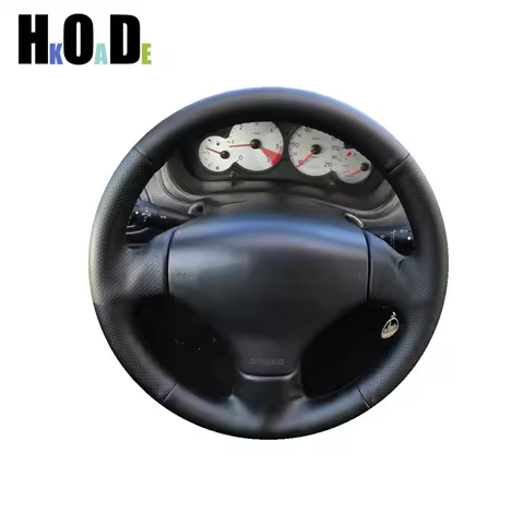 DIY Hand stitch Black Microfiber leather Car Steering Wheel Cover For Peugeot 206 1998-2005 206 SW C