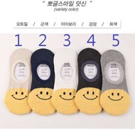 韓國帶回～微笑娃娃造型隱型襪腳 後腳跟矽膠止滑襪 學生襪