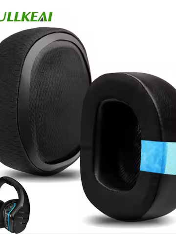 Nullkeai Replacement Ear Cushion for Logitech G633 G633S G933 G933S Headphone Earpads Sleeve Headban