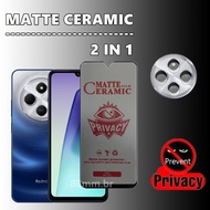 2 in 1 Camera Protector Anti Spy Soft Ceramic Matte Privacy Screen Protector for Xiaomi Redmi 14C No
