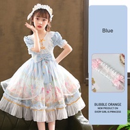 IQANGEL Lolita สาวชุดเจ้าหญิงใหม่แขนสั้นชุดกระโปรงเด็กชุดสาวน้อยเสื้อผ้าเด็ก