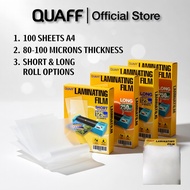 QUAFF 100 Sheets Lamination film A4, A3, ID sizes plastic lamination, thermoplastic sealing film
