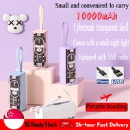 SG【READY STOCK】 Mini power bank 5000mAh, compact portable, comes with iPhone cable USB cable mobile powerbank
