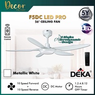 DEKA DF50LED DEKA F5DCLED PRO 56" 5 Blades Ceiling Fan AC DC Motor 3 Color LED Remote Control Ceilin