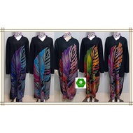 SFS Nightdress Sleepwear Batik Terengganu TRG Kaftan Plus Size Baju Kelawar Long Sleeve (Premium Quality)