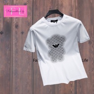 Fashionable Life T-shirt men paste drill ins trend round neck short sleeve baju t shirt sleeve baju t shirt lelaki