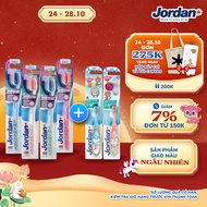 Combo Gia Đình Jordan : Combo 4 bàn chải người lớn Jordan Ultralite lông mềm + combo 2 bàn chải step