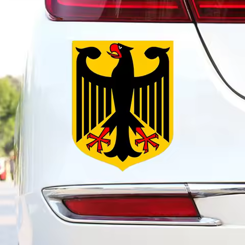 JT394# Germany Coat of Arms Sticker, Vinyl Decal, for Laptop Car, Book, Water Bottle, Helmet,