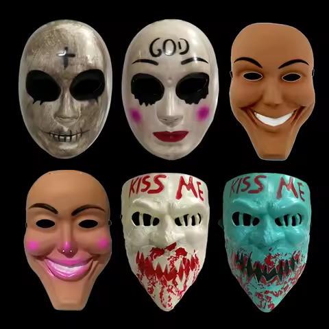 New Multicolor Smiley Horror Mask Human Removal Plan Mask Old Men and Women Kiss Me Mask Halloween M