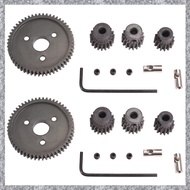 32P 5mm 15T Pinion and M0.8 11mm 54T Big Gear Hardened Steel Motor Gear for Slash E- Summit 1/10 RC 