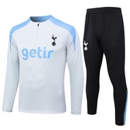 Light Grey Long Sleeve Training Kit Tottenham Hotspur Football Uniform Men's Fan Version Sports Pant