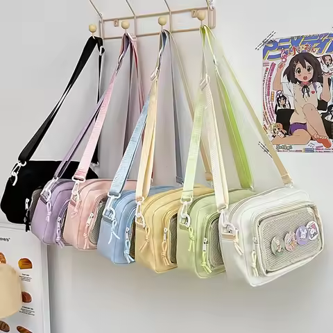New Y2K Mini Anime Ita Bag Portable Outdoor Small Crossbody Bag Cute Girl Transparent Shoulder Bag O