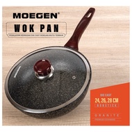 MOEGEN WOK PAN 24,26,28 cm WOK Granite Series Non-Stick Original