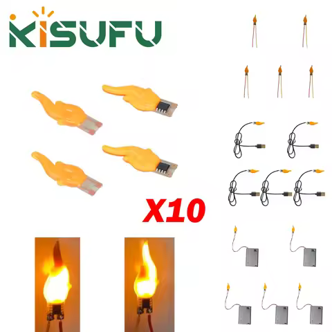 3V LED Flame Filament Candles 2200K 2Pin/Battery Box/USB Plug Edison Bulb LED Filament Diode DIY Par