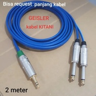 kabel 2 meter dari HP ke mixer jack akai TRS 3,5 mm to 2 akai TS 6,5