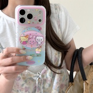For iPhone 16 15 17 PRO MAX case  Fashion ins Niche Ancient Cute Girl Heart Pink Polka Dot Stitching