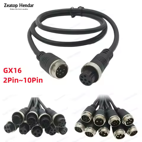 1Pcs GX16 2 3 4 5 6 7 8 10 Pin Male to Female Extension Cable GX-16 Aviation Connector for CCTV Came