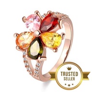 R388 - B FASHION JEWELRY ZIRCON RING (ROSE GOLD)