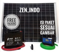 Paket Hemat Solar Panel Surya 50WP + Aki 12v 18 ah-Garden25 shop