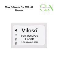 Viloso LI-80B 80B li80b 80b Camera Battery For Olympus Digital Camera