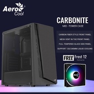 Aerocool Carbonite Computer Case ATX Casing PC Tempered Glass