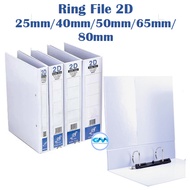 A4 White 2D Ring File - 25mm/40mm/50mm/65mm/80mm