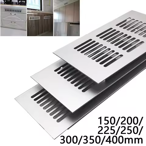 80*150-400mm Aluminium Air Vent Silver Louvred Grill Ventilation Grille Cover Breathable Mesh Furnit