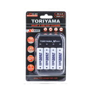 แท่นชาร์จ Toriyama X4 USB Charger+ถ่าน AA 2600mAh (แพ็ค 4 ก้อน)