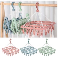 Penyangkut Baju 32 Clip Pengepit Baju Tempat Jemur Kain Baju Boleh Lipat Folding Plastic Drying Rack