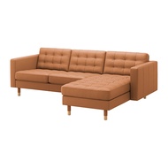 LANDSKRONA 三人座沙發, 含躺椅/grann/bomstad 金棕色/木頭, 240x89x44 公分