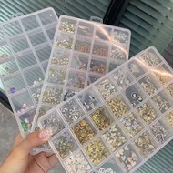 Manicure Storage Box Jewelry Transparent Fixed Beaded Grid Anti-Money Grid Jewelry Box Earrings Mult