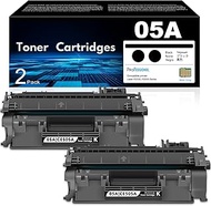 05A CE505A Toner Cartridge 2-Pack Replacement for HP 05A Black Toner 05X CE505X Works with Laser P20