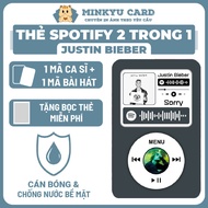 [Justin Bieber] 2-in-1 Corner Spotify Justin Bieber Postcard as a Gift, 2-Sided Plastic Laminate Dec