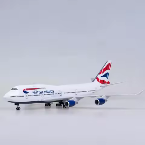 Model Aircraft 47CM 1:150 Scale British Airways B747 decor With Wheel LED Light Die-casting Machine 