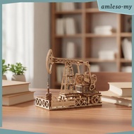 [AmlesoMY] Children 3D Puzzle 3D Wooden Puzzle Model Kit Moving Oil Mechanism Wood Puzzle 3D Desktop