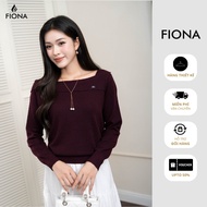 FIONA women's sweater Women's viscose sweater, hem shape, crew neck, leaf collar, Freesize C515535