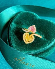 新品nice💖💛！ GIA Yellow & Pink Diamond Ring！ 1.00ct fancy yellow/ VS1 yellow diamond  0.22ct pink diamo