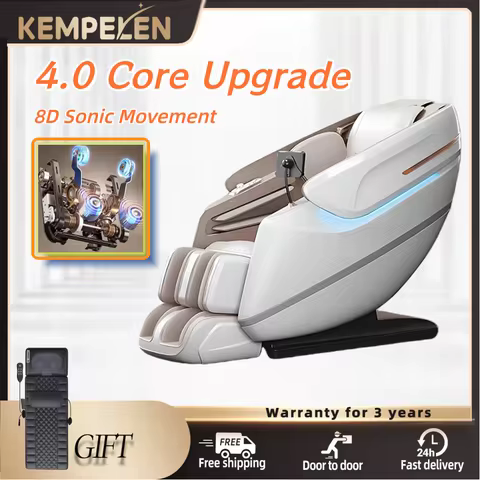 2026 8D Sonic Massage Chair with 4.0 Core Upgrade & 4D Hands | SL Track, Zero Gravity & Leg/Foot SPA