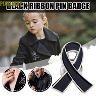 PIXELHIVE​ Funeral Ribbon Badge Brooch, Breast Cancer Melanoma Cancer Black Ribbon Pin, Sweet Awaren
