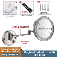 MEISITEKEKE | Amplifying Bathroom Mirror No-drilling Foldable Extendable Wall Mount