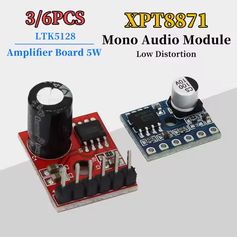3/6Pcs Class D Digital Amplifier Board Mono Audio Module Low Distortion Amplifier Board 5W VS88715V 
