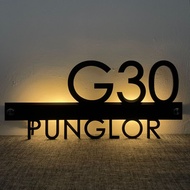 Matte Black Acrylic House Number LED Acrylic House Number Custom Number Plate