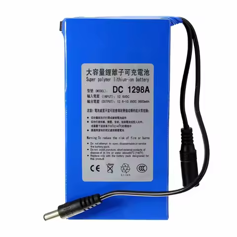 12V 9800mAh Lithium Polymer 12.6VDC Super Rechargeable Battery for CCTV Camera Wireless Transmitter 