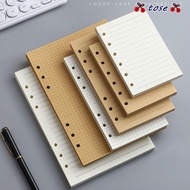 TOSE 80Sheets Notebook Refill Paper, A5/A6/A7 Kraft Paper Loose Leaf Paper, Durable Horizontal Line/