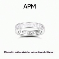 Nhẫn tình yêu mã Morse APM MONACO, Nhẫn đơn bạc 925, Quà tặng sinh nhật cho bạn gái/cặp đôi