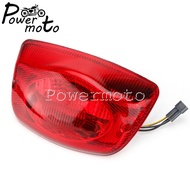 ABJKO โคมไฟปลายเบรกสีแดงไฟด้านหลังไฟท้ายรถจักรยานยนต์สำหรับ LX 50 125 150 IE E3 3V การเดินทาง LX50 L