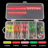 36 Pcs Mini Root Fishing Float TPE Lure 5cm/1.3g T Tail Micro Soft Worm Biomimetic Bait Fish Bait